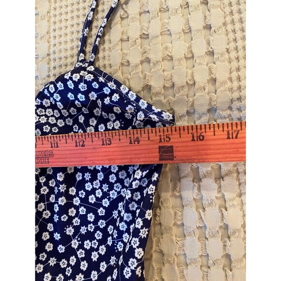 Summer Dress Navy Blue Size Large Spagetti Strap Keyhole  Front Smocking Boho - Picture 9 of 12